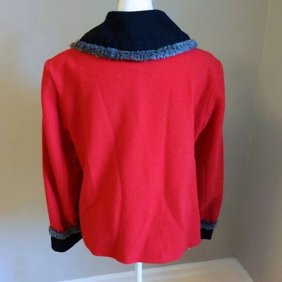 Vintage 90s Mailk Wool Jacket Cow Print Blazer Art to Wear Cottagecore Small - Picture 14 of 14